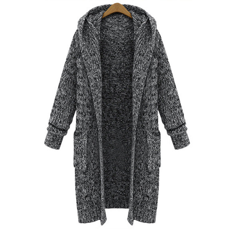 Abrigo largo a la moda para mujer, chaqueta informal holgada de lana, ropa de calle, otoño