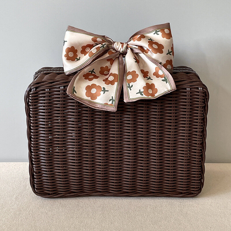 2023 New 13-inch Vintage Woven Gift Box Suitcase