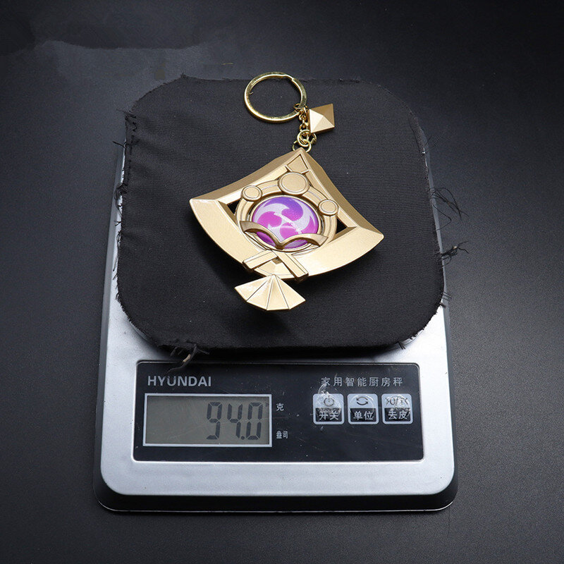 Game Genshin Impact Yae Miko Keychain Cosplay Vision Of God Alloy Keyring Purple Key Chain Bag Pendant Jewelry Accessories
