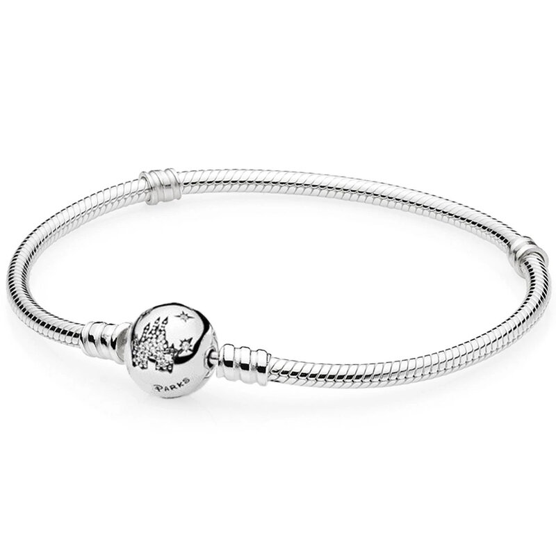 Bracelet Original flocon de neige Signature Halo étoile serpent, chaîne compatible Pandora 925, en argent Sterling, perle, breloque, bijoux à faire soi-même