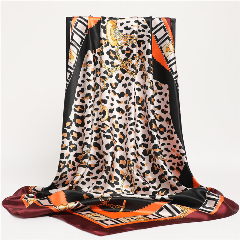 Projektant hidżab kwadratowy szalik dla kobiet satynowy jedwabny pałąk chustka torba na ubrania Wrap szale opaska do włosów zespół Ladeies Turban Foulard