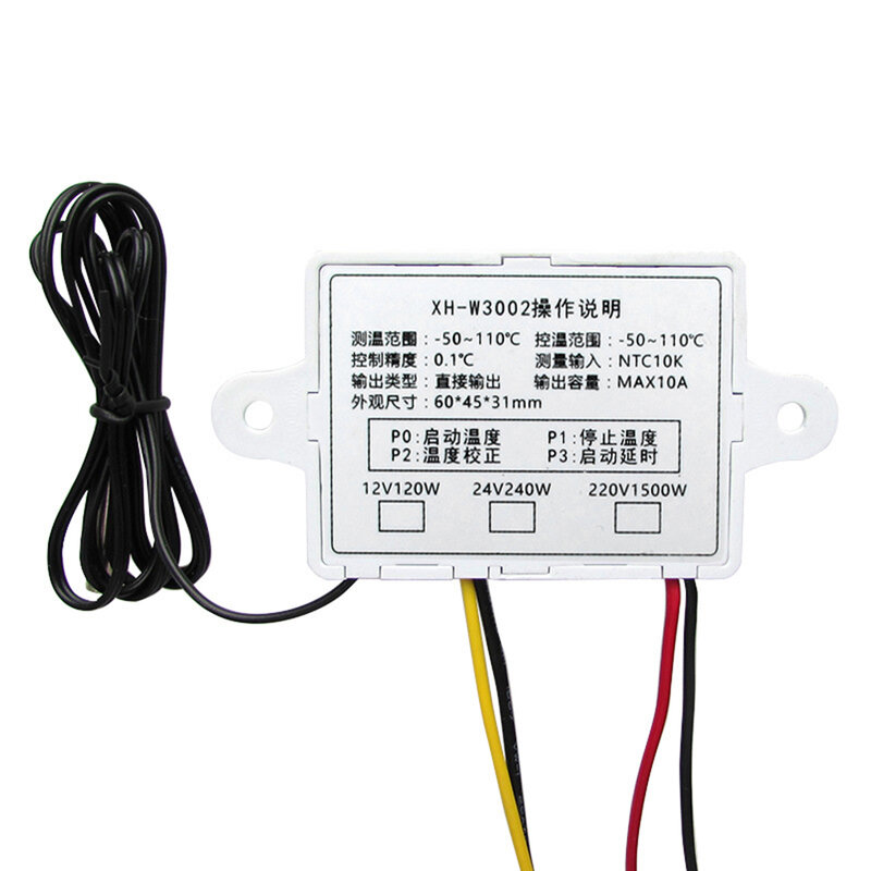 تحكم في درجة الحرارة XH-W3002 ، شاشة عرض رقمية LED ، ترموستات ، مفتاح الحواسيب الصغيرة ، منظم الحرارة ، التيار المتناوب 110-220 فولت ، تيار مستمر 12 فولت ، 24 فولت
