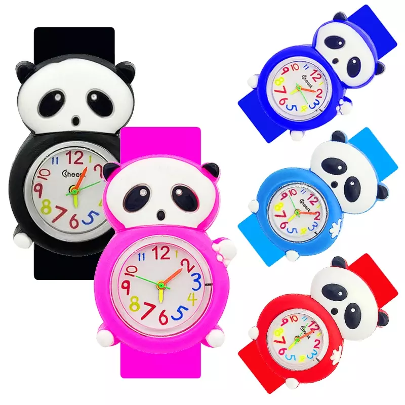 Kreative Bär Panda Dial Kinder Uhr Silikon Band Slap Kinder Sport Uhren Jungen Mädchen Kind Quarzuhr Uhr Weihnachten Geschenk