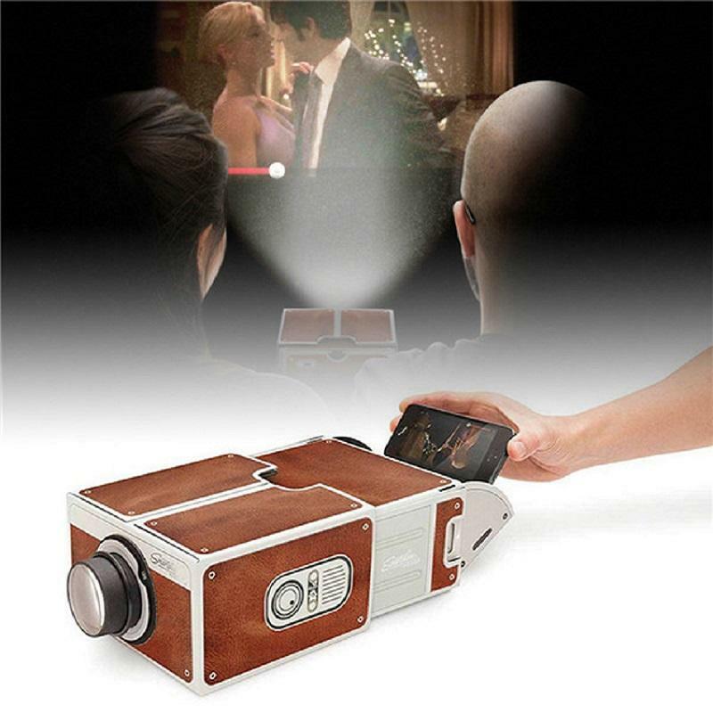 3D Smartphone Projector 2.0 Teaching Cardboard Mini Projector Assembled Led Lamp TV Box Adjustable Wall Projector Cinema Theater