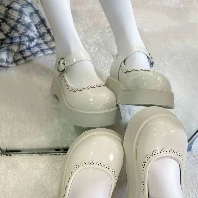 خمر ماري جينس أحذية النساء Kawaii Jk حفلة لوليتا أحذية الخريف موضة النمط الياباني بلون لطيف أحذية نسائية