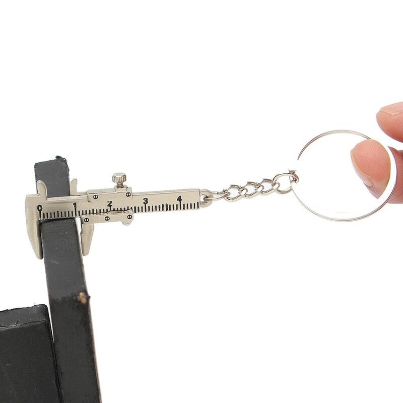1 stück Neue Tragbare Mini Metall Lineal Messschieber Lineal Schlüssel Kette Bewegliche Messschieber Herrscher Modell Keychain