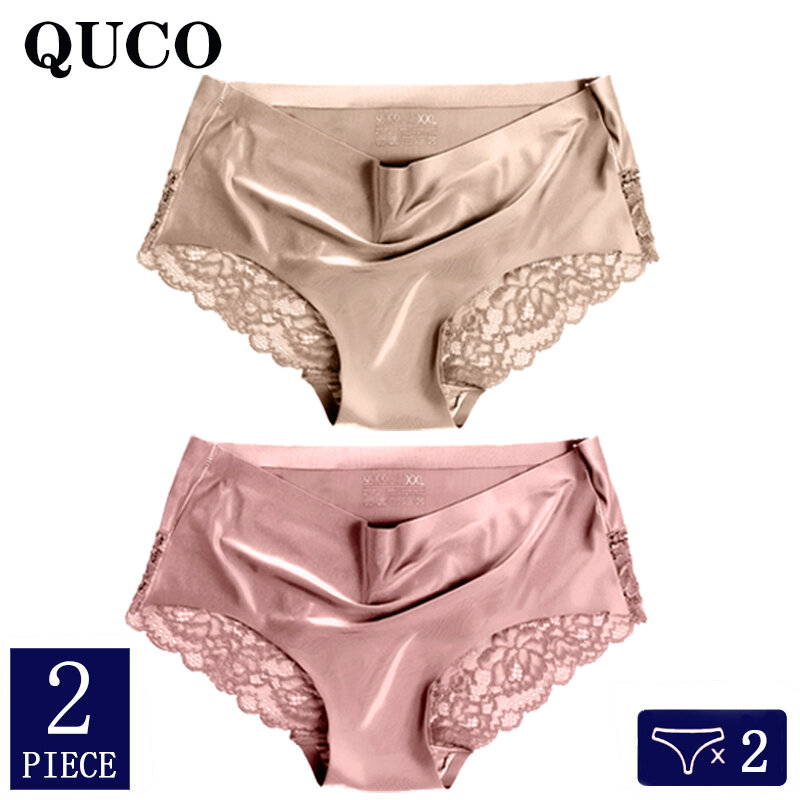 2pcs/lot QUCO Brand sexy Women Underwear High Quality Women Panties Seamless Underwear Solid  Lingerie underwear women