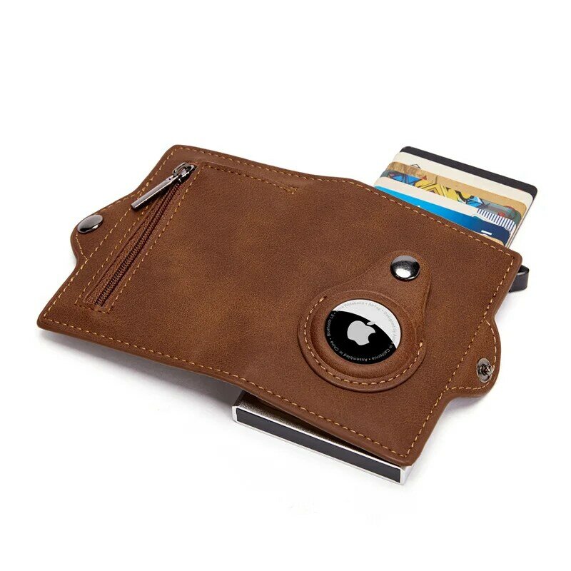 Bycobecy RFID Blocking Card Holder Case Men Wallet PU Leather Hasp Money Bag Women Smart Purse For Airtag Not Inclubing Air Tag
