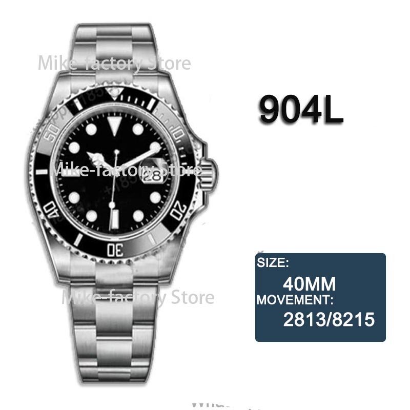 Роскошные мужские часы s 904L, часы из нержавеющей стали с ремешком 8215, автоматические механические наручные часы