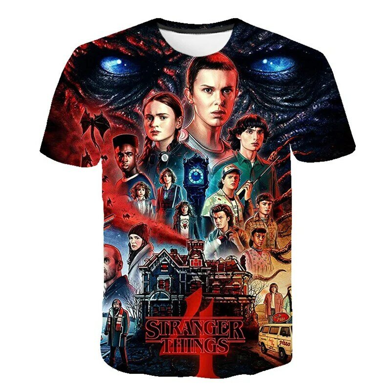2022 newest style Stranger Things 4 T shirts summer fashion short sleeve Tee kid boys girls loose tops fit 4-14 years old kids