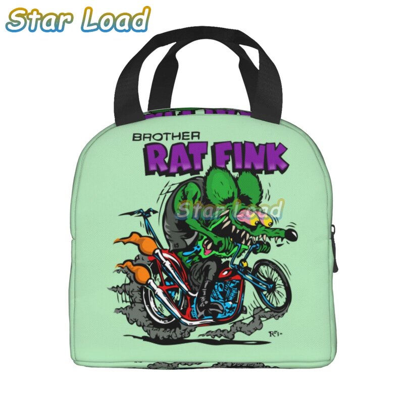 Cartoon RAT FINK Insulated Lunch Bags Boys Girls Print Food Case Cooler Warm Bento Box Student Lunch Box for School