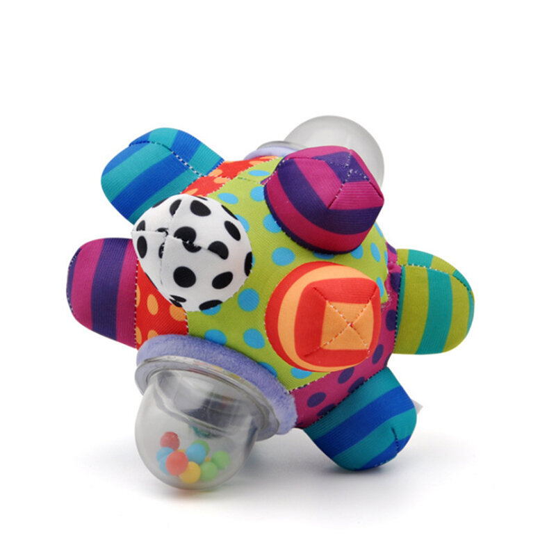 Juguete de rodillo inflable para gatear para bebés, con sonajero y bola, juguete educativo temprano para principiantes, gatear a lo largo de los juegos para bebés