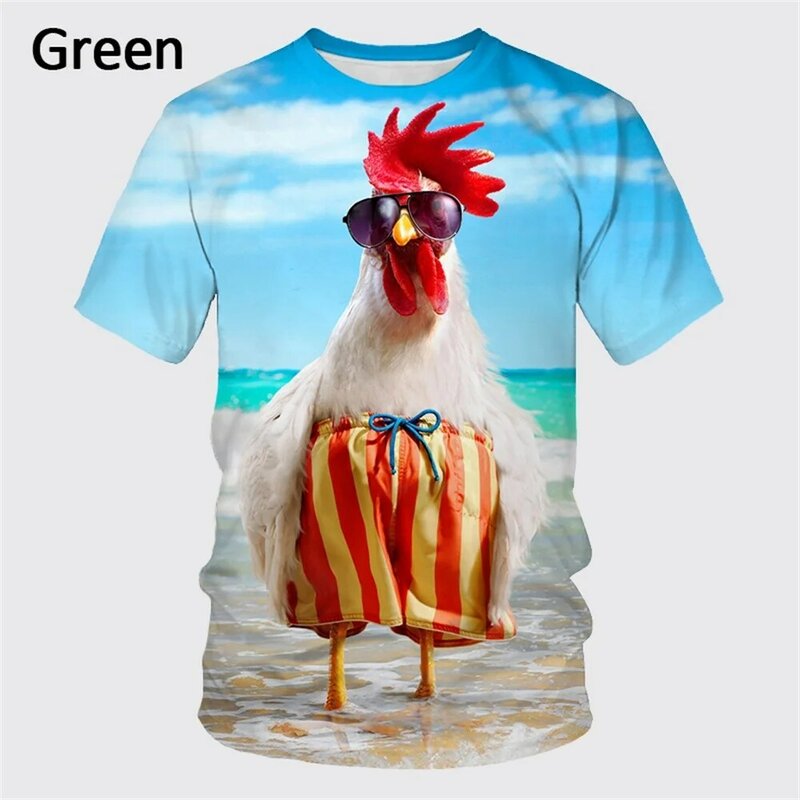 2022 Mannen T-shirts Grappige Kleren Zomer Korte Tops Kip Grafische Print Animal Tees Casual Mode Oversized T-shirt Camiseta