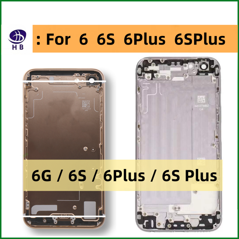 Carcasa para iPhone 6 6S Plus, carcasa trasera, piezas de repuesto, cubierta de batería, bandeja Sim para chasis 6G 6S 6Plus