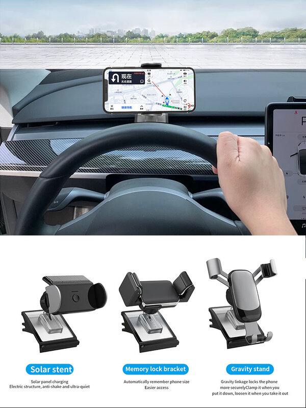 New Tesla Car Cell Phone Holder For Tesla Model 3 / Model Y Accessories for iPhone Samsung Huawei Xiaomi Car Phone Mount Stand