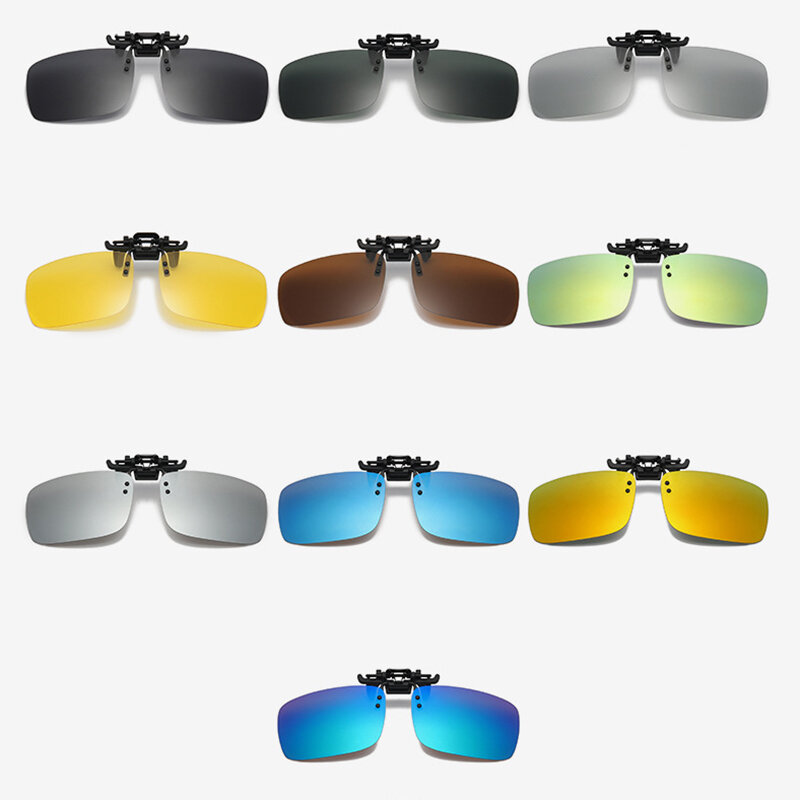 Polarized Lens Clip on Sunglasses Anti-Glare Night Vision Driver Goggles Car Night Vision Glasses Square Glasses Ultra-light