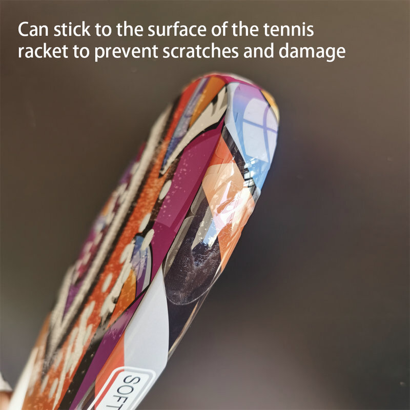 3-częściowa taśma na głowę rakiety tenisowej wyjmowana naklejka na rakietę zapobiegająca zarysowaniom przenośna osłona sportowa