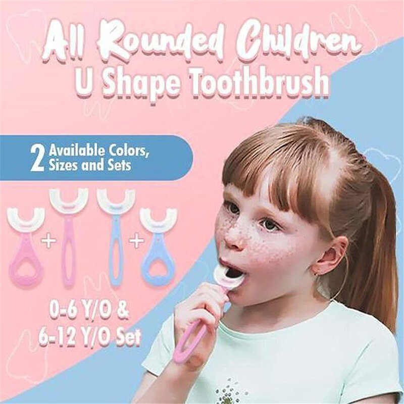 Spazzolino da denti per bambini a forma di U denti per neonati a 360 gradi spazzolino da denti per bambini spazzola in Silicone per bambini denti per bambini pulizia orale