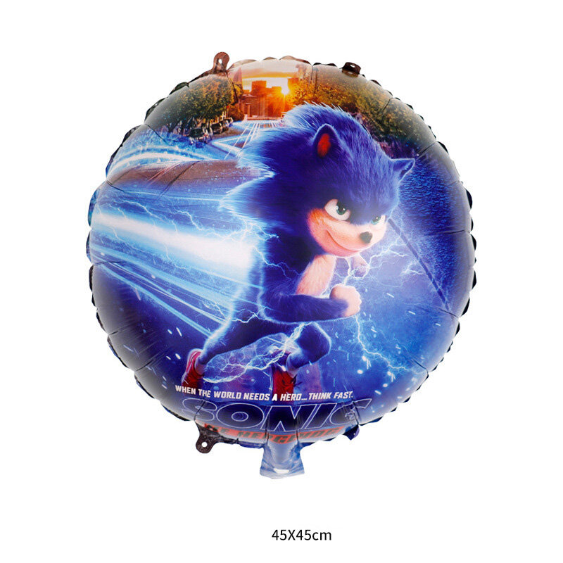 The Hedgehog Boy Sonics-Globo de película de aluminio para niños, globos decorativos para fiesta de cumpleaños, accesorios de globos de juguete de animales de dibujos animados