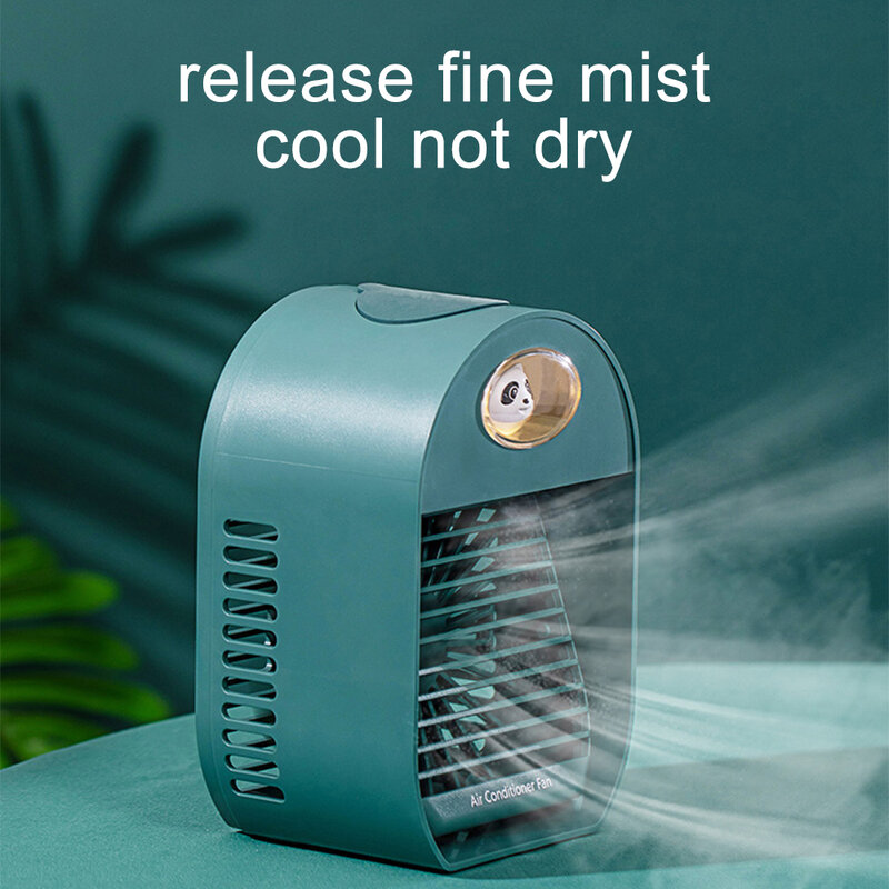 Portable Mini Air Conditioner Fan Humidifier 3-speed Adjustable Household Desktop Air Cooler Personal Cooling Fan Rechargeable