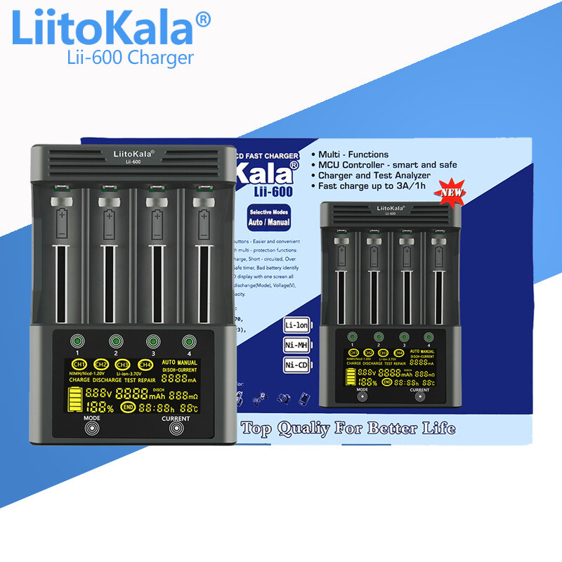 LiitoKala Lii-S8 Lii-PD4 Lii-PD2 Lii-500 Lii-600 batterie Ladegerät für 18650 26650 21700 18350 3,7 V/3,2 V/1,2 V lithium NiMH batterie