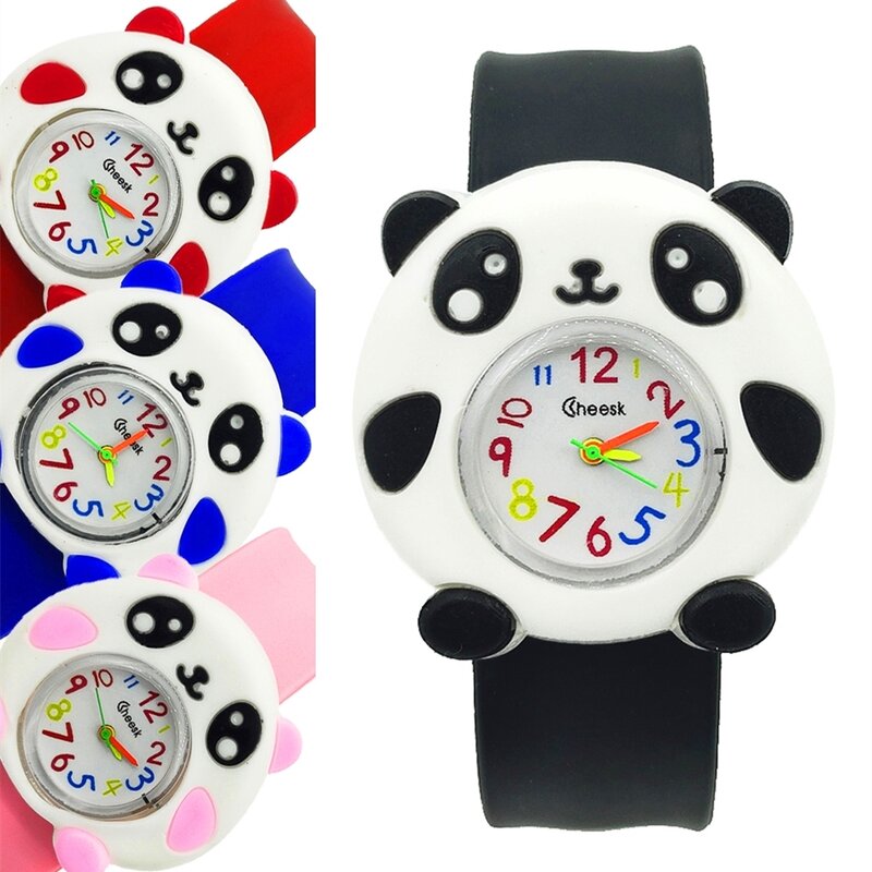 중국 팬더 장난감 어린이 시계 2-15 세 어린이인지 시간 팔찌 키즈 쿼츠 시계 소년 소녀 시계 아기 시계