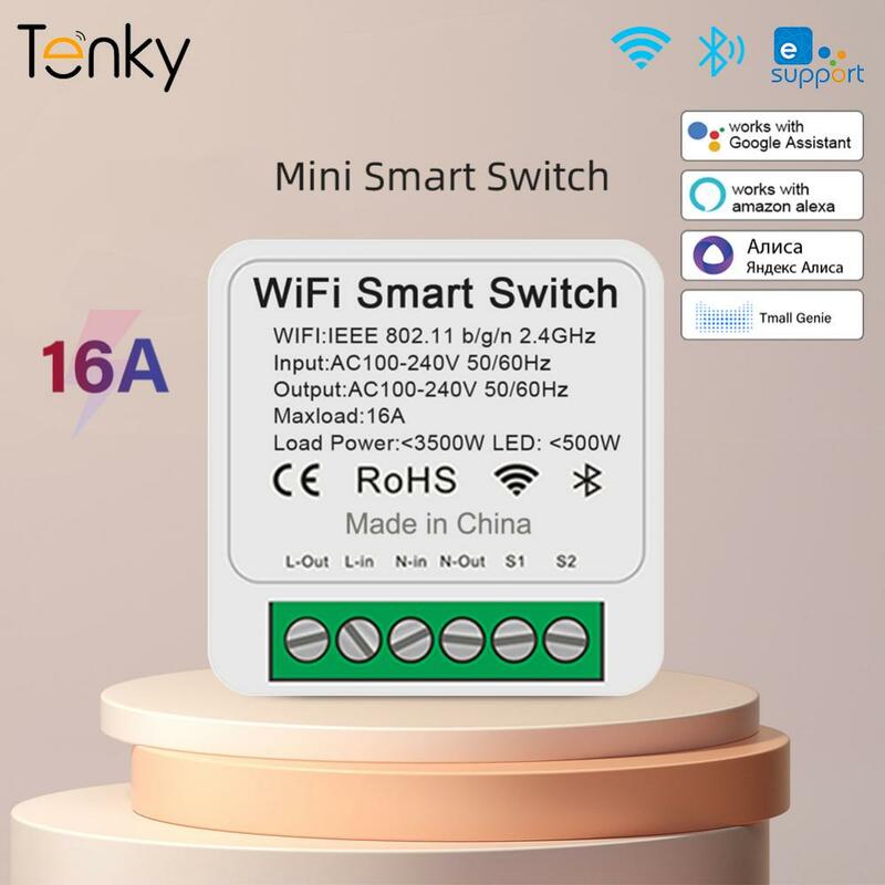 EWeLink-Mini الذكية التبديل الدعم ، التبديل اللاسلكية ، أتمتة المنزل ، متوافق مع اليكسا ، جوجل المنزل ، 2-طريقة التحكم ، واي فاي ، 16A