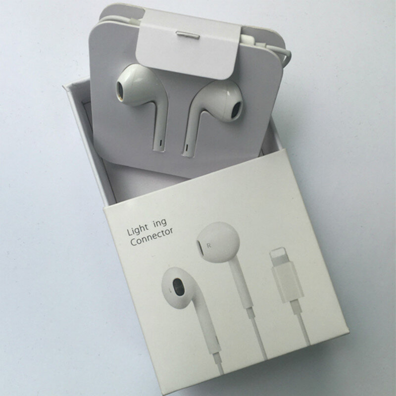 100% oryginalny Chip dla Apple iPhone 7 8 X XR 13 11 12 Mini słuchawki przewodowe słuchawki dla iPhone 11 Pro XS Max zestaw słuchawkowy Retail Box