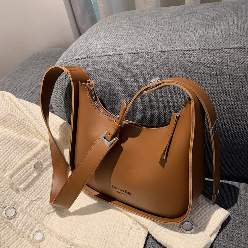 Популярная сумка на плечо, новинка 2021, модная Женская Роскошная простая сумка через плечо в стиле ретро, однотонная сумка-мессенджер