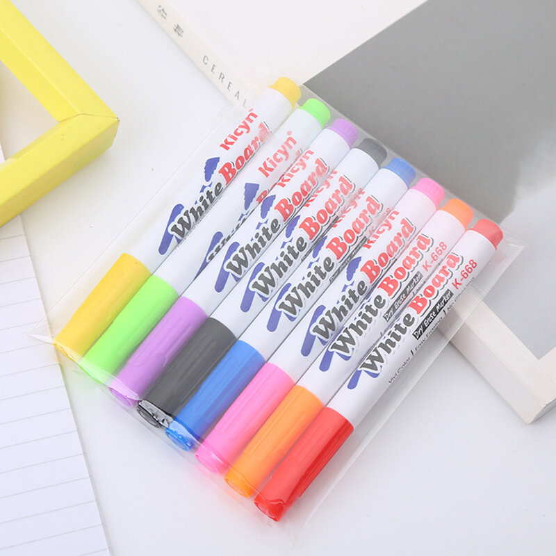 8/12 Colors Magic Floating Water Drawing Colorful Mark Pen Erasable Floating Pen Whiteboard Markers Magical Water Painting Pen