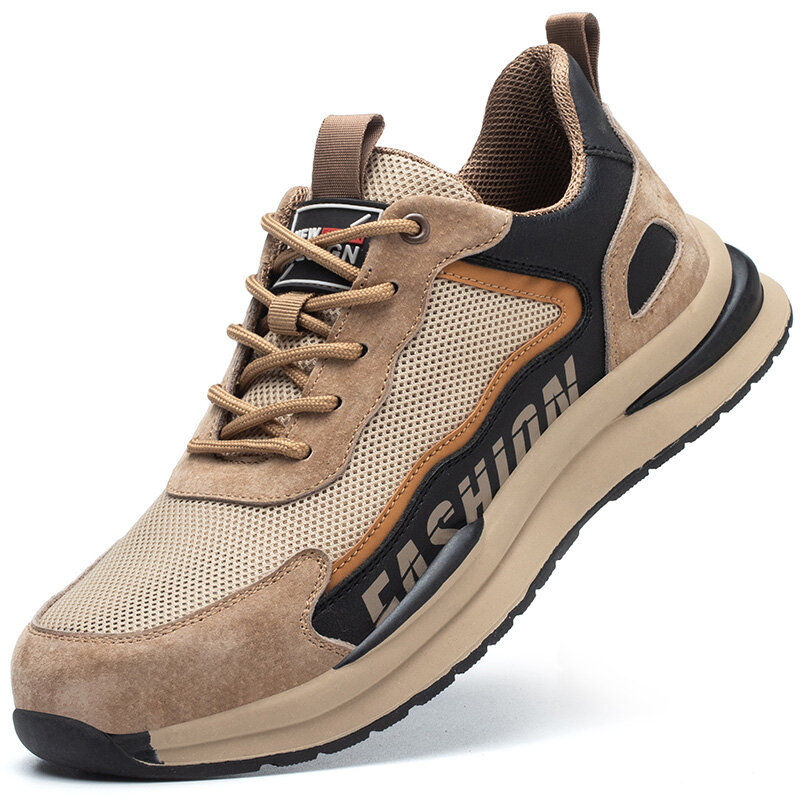 Zapatos de seguridad para el trabajo para hombre, botas de cuero indestructibles de calidad, zapatillas antigolpes de trabajo, zapatos con punta de acero, 2022