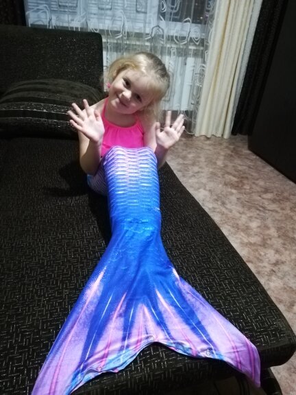 7 Teile/satz Mädchen meerjungfrau schwanz cosplay Badeanzug die Kleine Meerjungfrau Kostüm Badeanzug Kleid Halloween-Party Mit Flipper Monofin