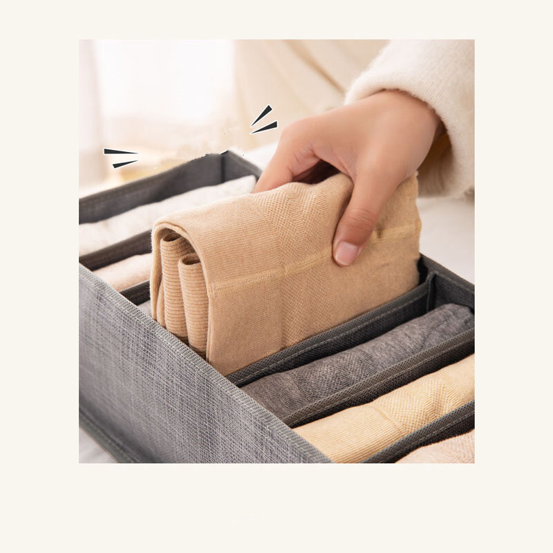 Increase Sweater Storage Box Underwear Pants Storage Artifact Thick Clothes Partition Box Wardrobe Portable Mesh Storage Box