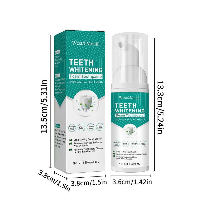 Pasta de dientes de espuma blanqueadora potente, sin sensibilidad, segura y efectiva en la salud bucal, fórmula Original, 60ml