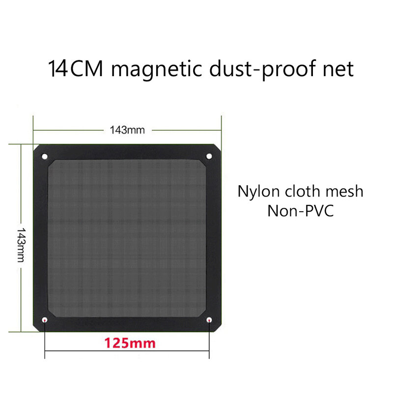 80ミリメートル90ミリメートル120ミリメートル140ミリメートル磁気フレームpvc pcファンダストフィルター防塵ケースコンピュータメッシュ冷却超微細防塵カバー