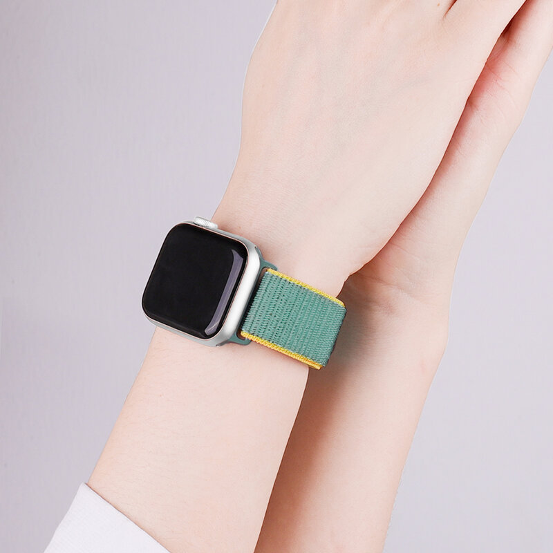 Nylon Strap für Apple uhr serie 7 band 45mm 41mm 44mm 40mm 42mm 38mm smartwatch armband gürtel sport schleife armbänder iWatch 4