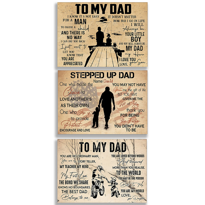 Постер папы, моему отцу, папе для езды на мотоцикле, папе на рыбалке, бейсболу, папе и дочери, постер для водителя грузовика, подарок на день о...