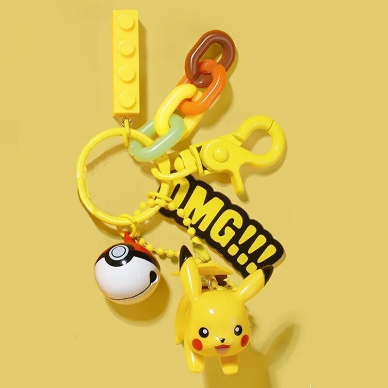 Genuine Pokemon Pikachu Keychain Dolls Toy Pikachu Kawaii Action Figure Anime Figure Pokemon Anime Figures