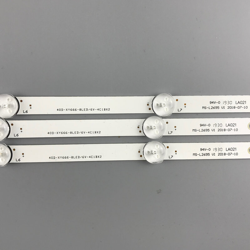 750mm led backlight strip bar 8 lâmpada para MS-L2695 v1 rca rtv4019sm 6v/led LC-40Q3000U LC-40Q5020U 40dfs69 JL.D39681330-003BS-M