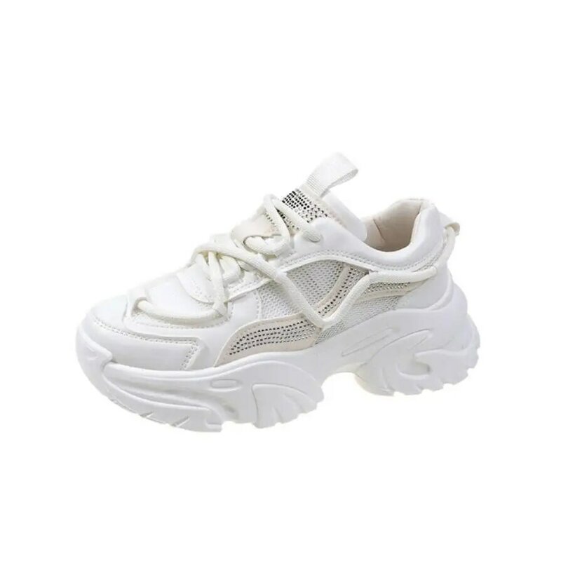 سميكة وحيد أبي أحذية نسائية منصة أحذية رياضية الاتجاه تنوعا الفتيات أحذية بيضاء شبكة تنفس المدربين النساء الاحذية