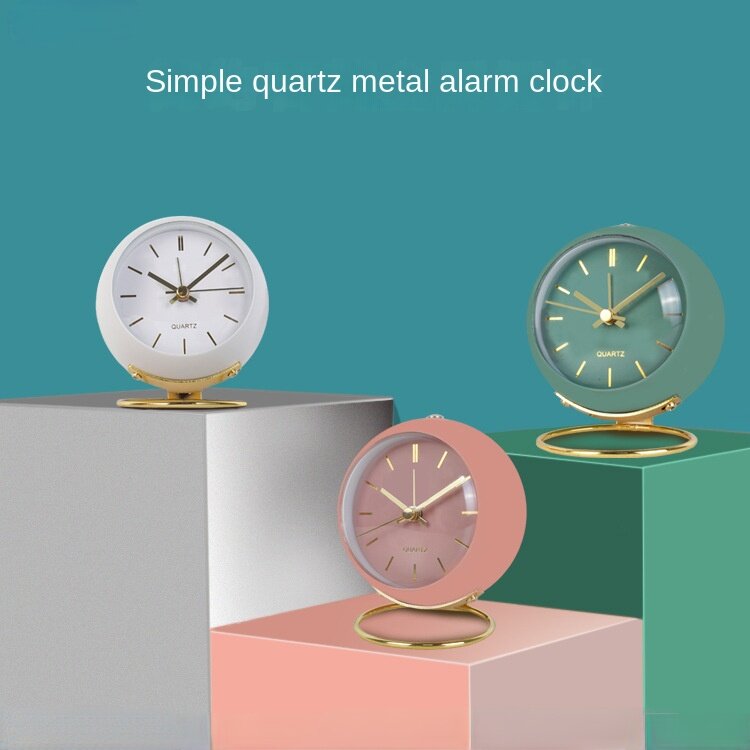Nordic creative electronic desk clock simple children's alarm clock new desktop bedside students silent luminous pointer clock