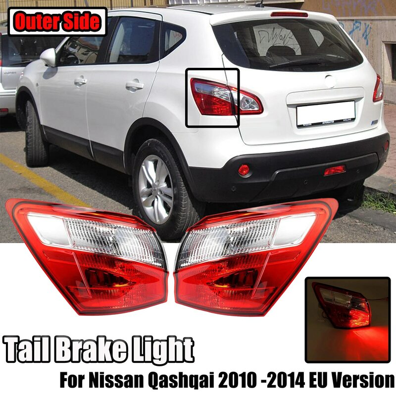 Para nissan qashqai 2010-2014 versão da ue carro led exterior luz da cauda traseira nevoeiro lâmpada de freio correndo luz de advertência acessórios do carro