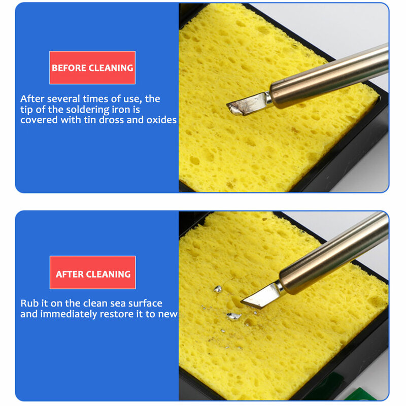 Electric Stand for Soldering Iron With 5/10 PCS Welding Cleaning Sponge High Temperature Resistant Accessories, 3 Types Optional