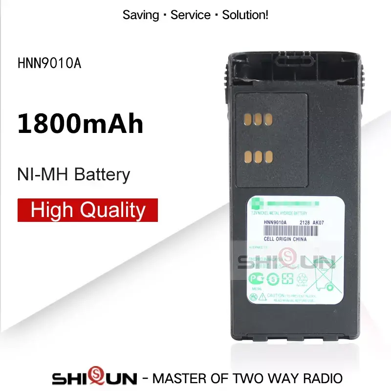Baterai HNN9010A Ni-Mh 1800MAh Kualitas Tinggi Kompatibel dengan GP338 GP328 PTX760 Walkie-talkie Baterai Ledakan Walkie Talkie