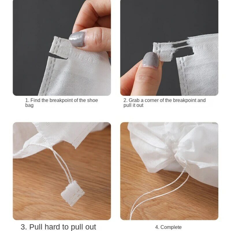 10Pcs/Set Shoe Dust Covers Non-Woven Dustproof Drawstring Clear Storage Bag Travel Pouch Shoe Bags Drying shoes Protect shoes