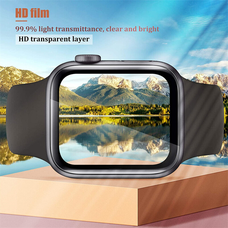 Hydrogel Geen Bellen Film Cover Voor Iwatch Apple Horloge Serie 7 38Mm 45Mm Transparant Voor Apple Horloge 6 se 4 5 41mm40mm 42Mm 44Mm