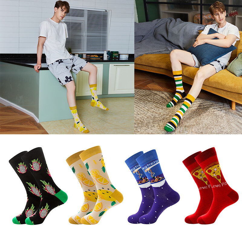 Marke herren socken glücklich socken raum astronaut farbe gekämmte baumwolle freizeit Harajuku skateboard winter thermische baumwolle socken