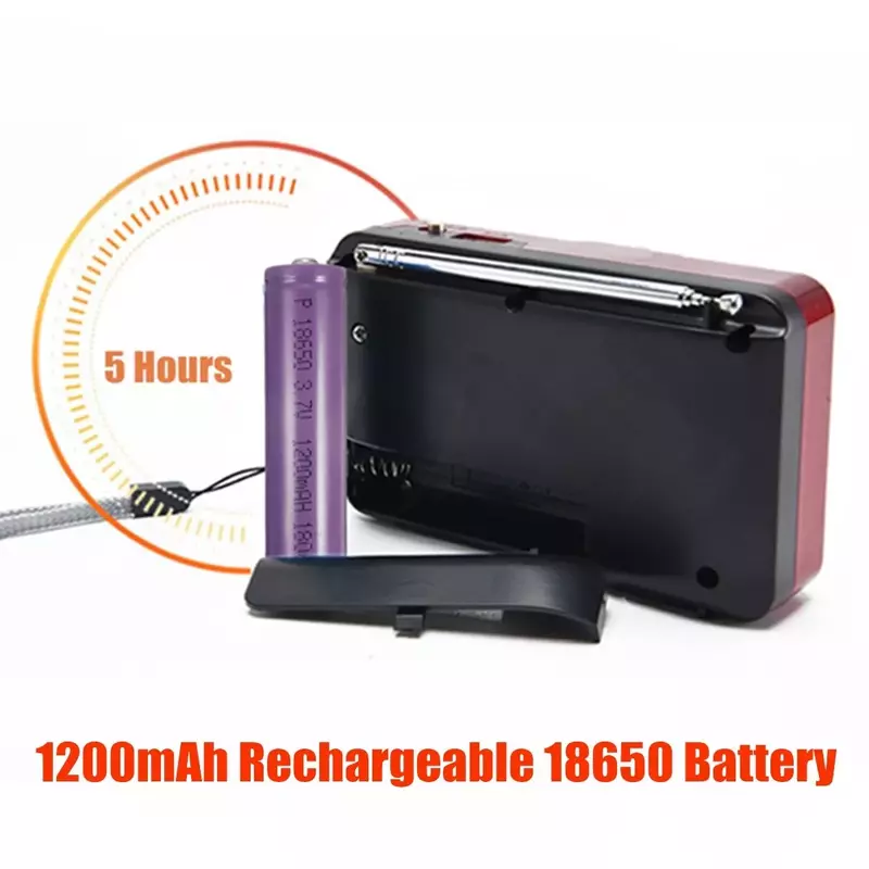 Mini Radio portátil de mano recargable Digital FM USB TF reproductor de MP3 altavoz dispositivos suministros