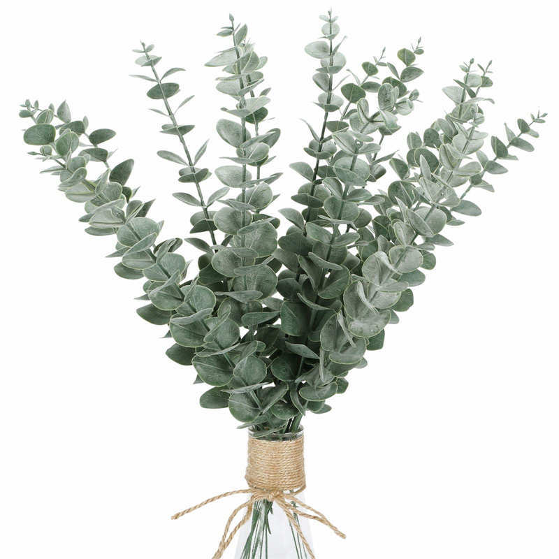 6/12/24pcs Eucalyptus Stems Artificial Eucalyptus Leaves Decor Faux Greenery branches leaves for wed parti decor Home Decoration