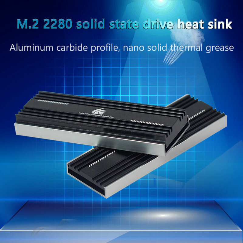 Perfil de alumínio do carboneto m.2 ssd radiador m2 2280 ssd chip nano sólido condutora térmica graxa silicone base de resfriamento